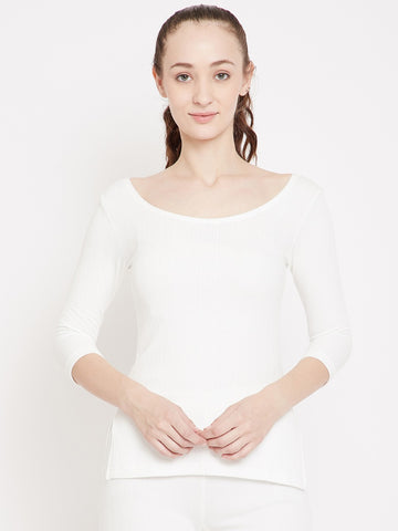 Neva Esancia Deep Scoop Neck 3/4th Sleeve Warmer/Thermal Upper for Women